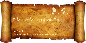 Máthé István névjegykártya